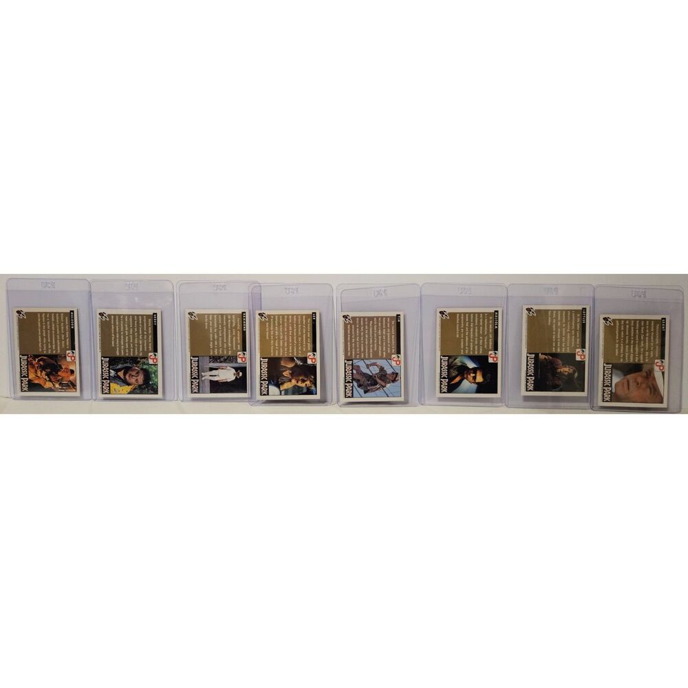 Vintage 1993 Jurassic Park Movie Cards Topps Trading Cards Lot of 8